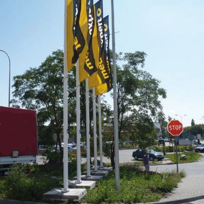 Mobiler Fahnenmastständer "Kippgelenk" für Masthöhen von 10 bis 12m